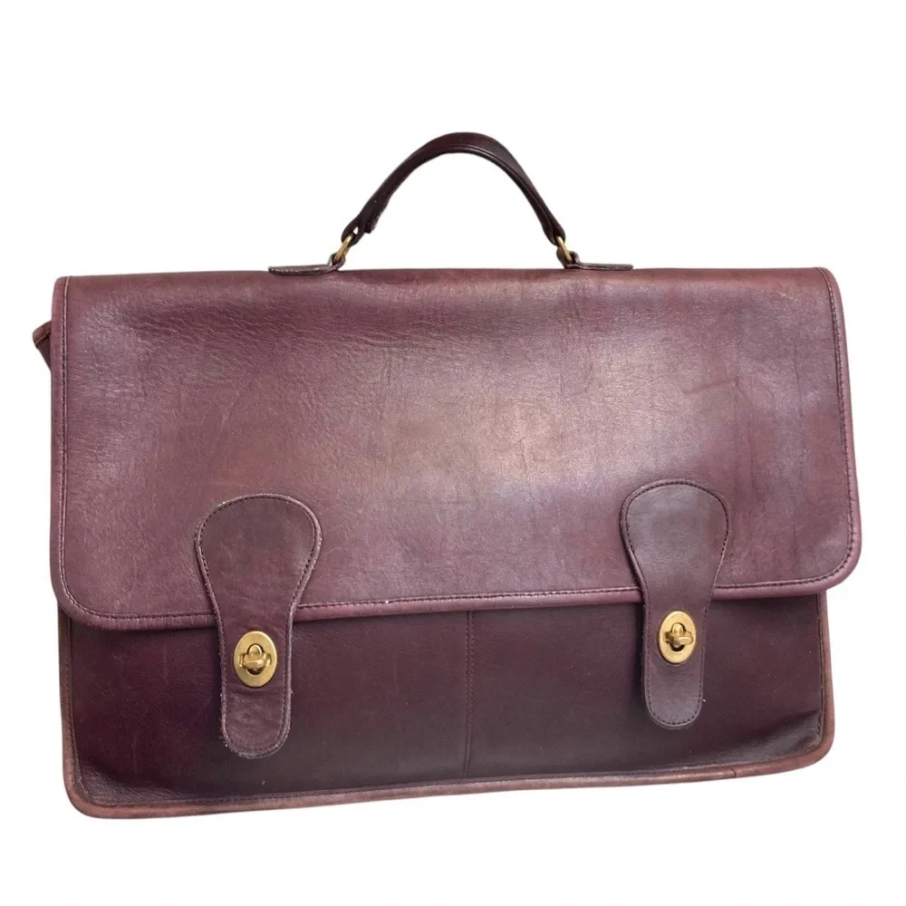 Coach RARE burgandy leather vintage New York City Bonnie cashin era breifcase